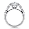 Best Gabriel & Co. Veyra - 14K White Gold Pear Shape Three Stone Bezel Diamond Engagement Ring
