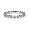 Sale Gabriel & Co. Viena - 14K White Gold Diamond Eternity Band - 0.25 ct