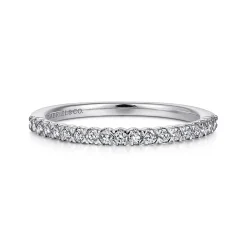 Hot Gabriel & Co. Vienne - 14K White Gold Prong Set Diamond Wedding Band - 0.25 ct
