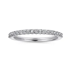 Hot Gabriel & Co. Vienne - 14K White Gold Prong Set Diamond Wedding Band - 0.25 ct