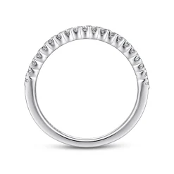 Hot Gabriel & Co. Vienne - 14K White Gold Prong Set Diamond Wedding Band - 0.25 ct