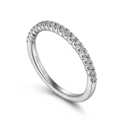 Hot Gabriel & Co. Vienne - 14K White Gold Prong Set Diamond Wedding Band - 0.25 ct