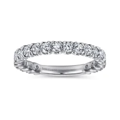 Best Gabriel & Co. Vienne - 14K White Gold Prong Set Diamond Wedding Band - 1.07 ct