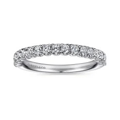 Online Gabriel & Co. Vienne - 14K White Gold Prong Set Diamond Wedding Band - 0.5 ct