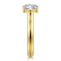 Sale Gabriel & Co. Villa - 14K Yellow Gold Half Bezel Oval Diamond Engagement Ring