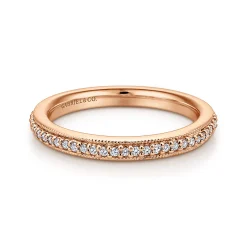 Clearance Gabriel & Co. Vintage Inspired 14K Rose Gold Prong Set Diamond Eternity Band - 0.25 ct