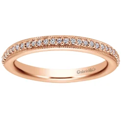 Clearance Gabriel & Co. Vintage Inspired 14K Rose Gold Prong Set Diamond Eternity Band - 0.25 ct