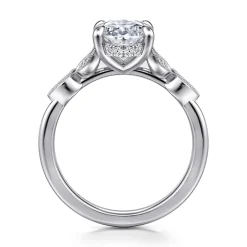 Best Gabriel & Co. Vintage Inspired 14K White Gold Oval Diamond Engagement Ring