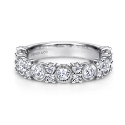 Online Gabriel & Co. Vintage Inspired 14K White Gold Diamond Anniversary Band - 1 ct