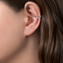 Outlet Gabriel & Co. Vintage Inspired 14K White Gold 13.5MM Diamond Single Ear Cuff