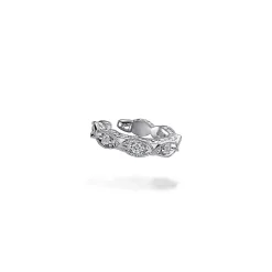 Outlet Gabriel & Co. Vintage Inspired 14K White Gold 13.5MM Diamond Single Ear Cuff