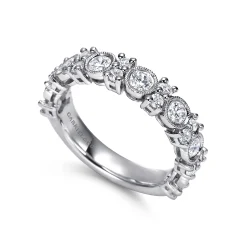 New Gabriel & Co. Vintage Inspired Platinum Diamond Anniversary Band - 1 ct