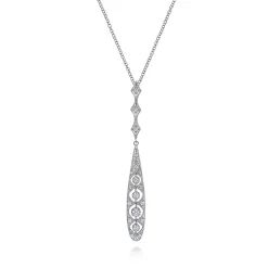 Outlet Gabriel & Co. Vintage 14K White Gold Diamond Necklace