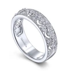 Discount Gabriel & Co. Vintage 14K White Gold Diamond Ring