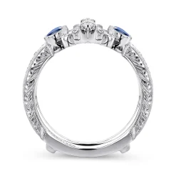 Discount Gabriel & Co. Vintage 14K White Gold Sapphire and Diamond Ring Enhancer - 0.35 ct