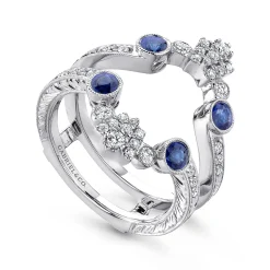 Discount Gabriel & Co. Vintage 14K White Gold Sapphire and Diamond Ring Enhancer - 0.35 ct