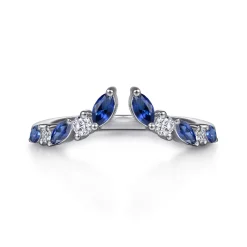 Outlet Gabriel & Co. Virelle - 14K White Gold Prong Set Marquise and Round Open Diamond Anniversary Band - 0.16 ct