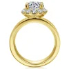 Best Gabriel & Co. Virginia - 14K Yellow Gold Round Halo Diamond Engagement Ring