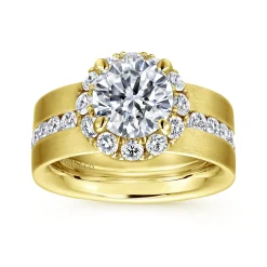Best Gabriel & Co. Virginia - 14K Yellow Gold Round Halo Diamond Engagement Ring