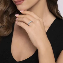 Discount Gabriel & Co. Vitoria - 14K White Gold Flush Set 7 Stone Diamond Anniversary Band - 0.3 ct