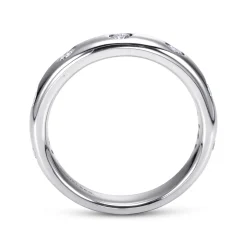 Discount Gabriel & Co. Vitoria - 14K White Gold Flush Set 7 Stone Diamond Anniversary Band - 0.3 ct