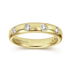 Online Gabriel & Co. Vitoria - 14K Yellow Gold Flush Set 7 Stone Diamond Anniversary Band - 0.3 ct