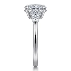 Gabriel & Co. Wave - 14K White Gold Oval Diamond Engagement Ring