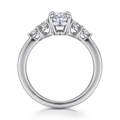 Gabriel & Co. Wave - 14K White Gold Oval Diamond Engagement Ring