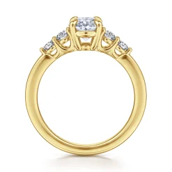 Discount Gabriel & Co. Wave - 14K Yellow Gold Oval Diamond Engagement Ring