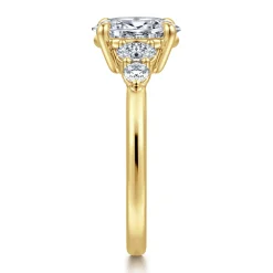 Discount Gabriel & Co. Wave - 14K Yellow Gold Oval Diamond Engagement Ring