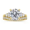 Sale Gabriel & Co. Wave - 14K Yellow Gold Round Diamond Engagement Ring