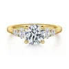 Online Gabriel & Co. Wave - 14K Yellow Gold Round Diamond Engagement Ring