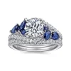 New Gabriel & Co. Wenn - 14K White Gold Bypass Round Sapphire and Diamond Engagement Ring