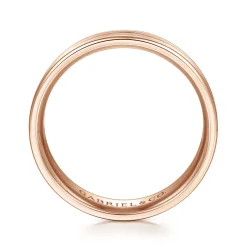 Outlet Gabriel & Co. Weston - 14K Rose Gold 6mm - Men's Wedding Band in Satin Finish