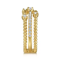 Sale Gabriel & Co. Wide Band Easy-Stack Ring 14K Yellow Gold Diamond 0.35ct Bujukan