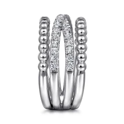 Sale Gabriel & Co. Wide Band Easy-Stack Ring 925 Sterling Silver White Sapphire Bujukan