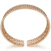 New Gabriel & Co. Wide 14K Rose Gold Cage Cuff Bracelet with Diamond Stations