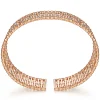 Hot Gabriel & Co. Wide 14K Rose Gold Cage Cuff Bracelet with Diamond Stations