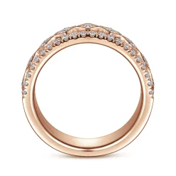 Best Gabriel & Co. Wide 14K Rose Gold Geometric Diamond Anniversary Band - 0.5 ct
