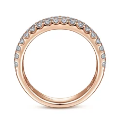 Outlet Gabriel & Co. Wide 14K Rose Gold Prong Set Diamond Anniversary Band - 1.15 ct