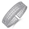 New Gabriel & Co. Wide 14K White Gold Cage Cuff Bracelet with Diamond Stations