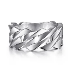 Hot Gabriel & Co. Wide 14K White Gold Chain Link Band in High Polished Finish
