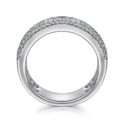 Hot Gabriel & Co. Wide 14K White Gold Channel Set Diamond Anniversary Band with Round and Princess Cut Diamonds - 1.75 ct