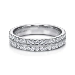 Clearance Gabriel & Co. Wide 14K White Gold Diamond Anniversary Band - 0.55 ct