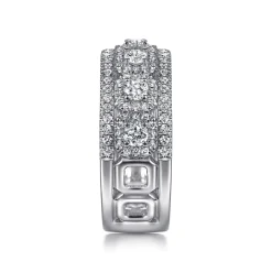 Discount Gabriel & Co. Wide 14K White Gold Diamond Anniversary Band - 1.05 ct