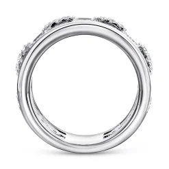 Clearance Gabriel & Co. Wide 14K White Gold Fancy Diamond Anniversary Band - 1.1 ct