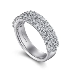 Clearance Gabriel & Co. Wide 14K White Gold Pave Diamond Anniversary Band - 1.65 ct