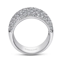 Best Gabriel & Co. Wide 14K White Gold Pave Diamond Anniversary Band - 1.7 ct