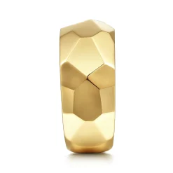 Gabriel & Co. Wide 14K Yellow Gold Faceted Band in High Polished Finish