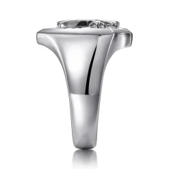 Clearance Gabriel & Co. Wide 925 Sterling Silver Cross Signet Ring in High Polished Finish